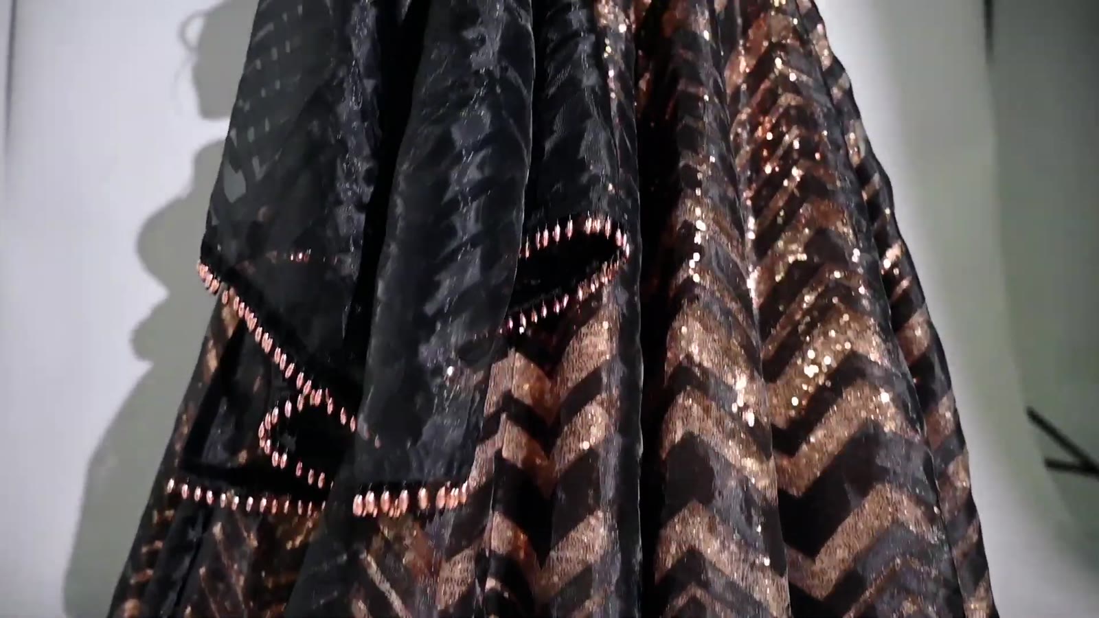 Hand-embellished fabric detail