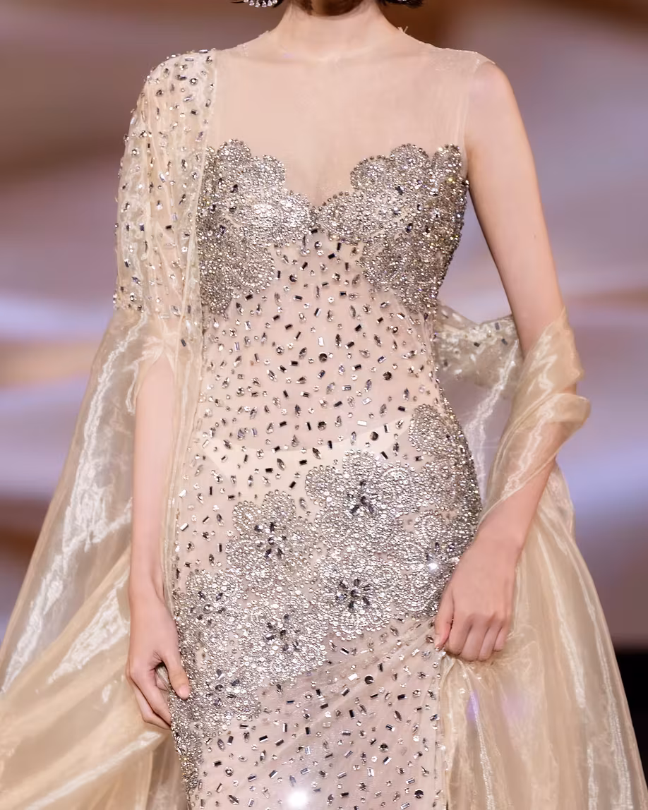 Beaded bodice detail